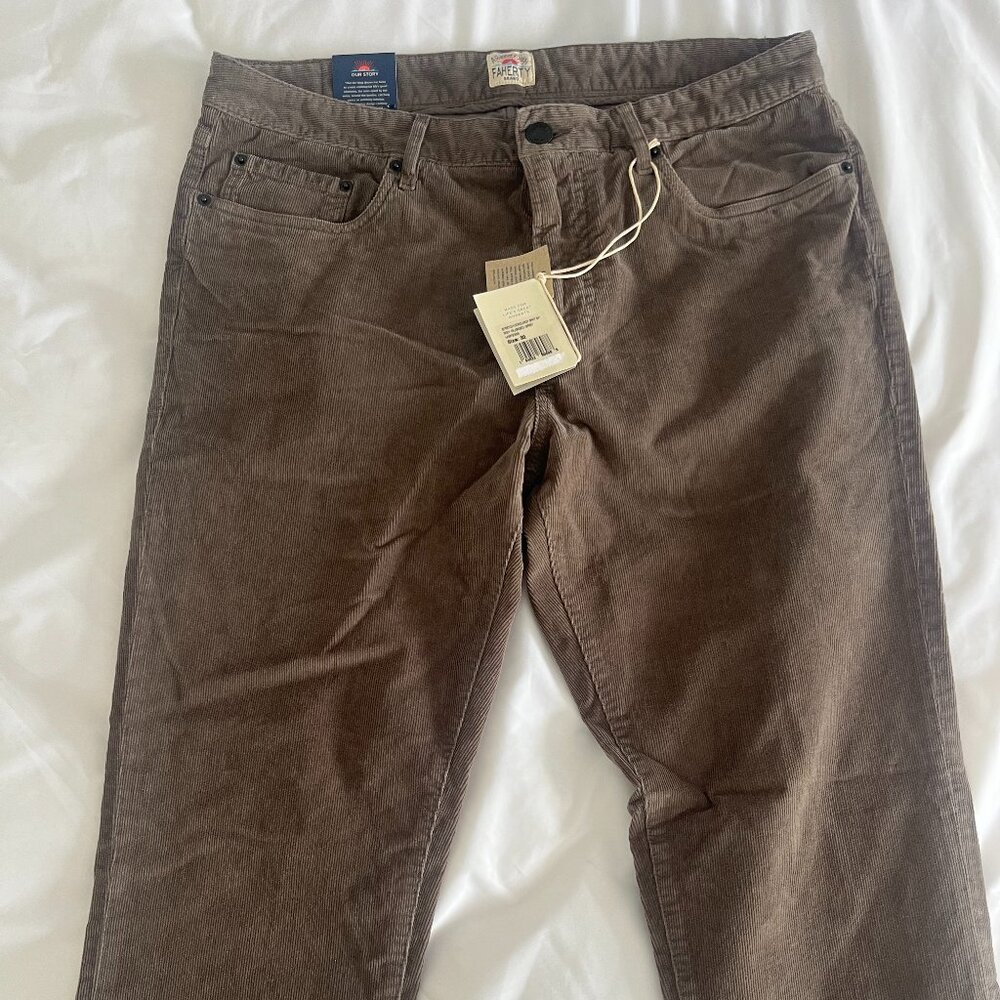 Faherty Stretch Corduroy 5-Pocket Pant (34" Inseam) - Rugged Grey